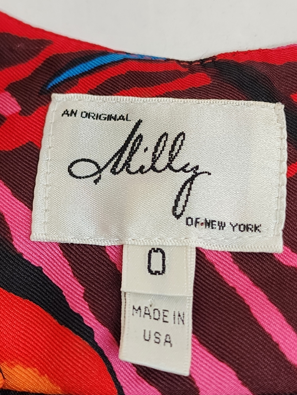 Milly Of New York Pink Black Abstract Print Sleeveless V Neck Midi Dress Size 0 - Picture 3 of 9